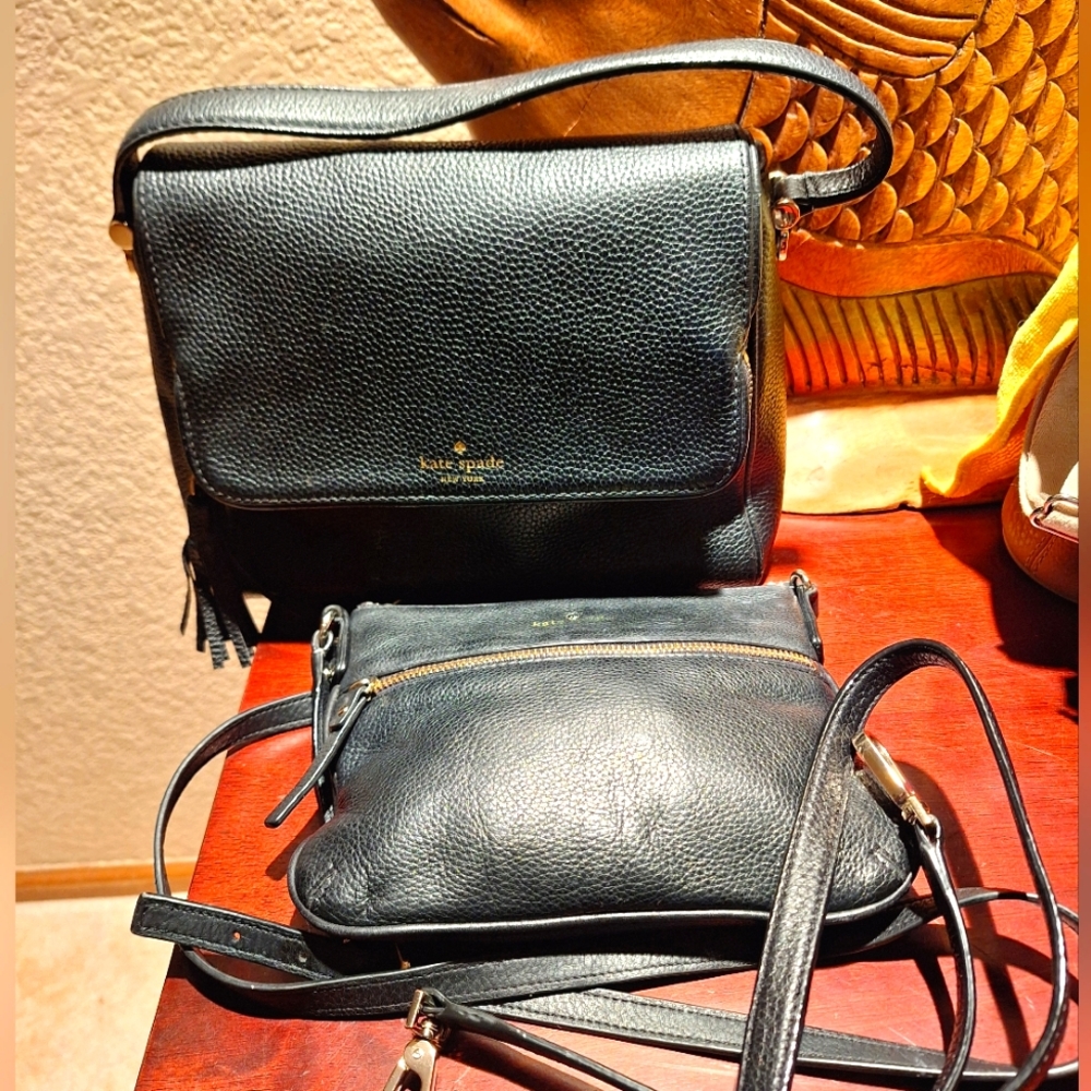 Kate Spade Black Leather Crossbody Bags